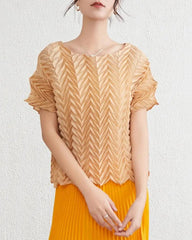 Luxury Crinkled Pleats Top