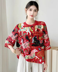 Elegant Pleated Art Top