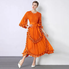 Truly Pleated Ruffle Dress