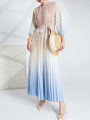 HEYFANCYSTYLE Pastel Ombre Pleated Dress