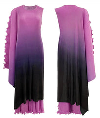 Ombre Plissé Cape & Trousers Set