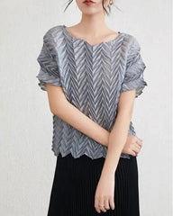 Luxury Crinkled Pleats Top