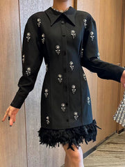 Luxury Crystal & Pearl Mini Dress