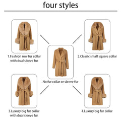 Petite Cashmere Wool Real Fur Jacket