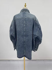 Women's Luxury Oversized Denim Blouse