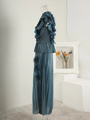 Truly Pleated Sleeveless Top & Skirt