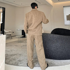 Men’s Luxe Woolen Jacket & FREE Pants Set | Stylish 2-Piece