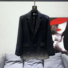 Men's Black Gradient Swarovski Crystal Blazer