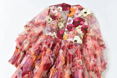 Floral Ruffle Midi Dress | Romantic Gown