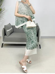 Korean Style 2 Piece Pleated Summer Skirt Set