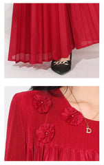 Floral Pleated Wide Leg Pant 2-Piece