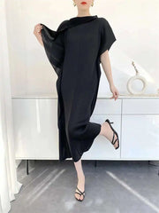 Pleated Tunic Short Sleeve Dress