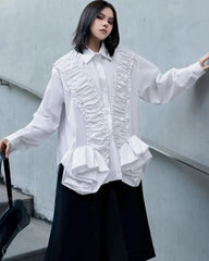 Oversized Ruffle Blouse Top