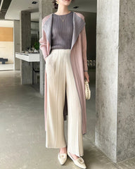 Luxury Pleated Longline Coat