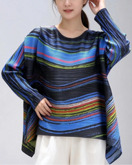 Plissé Asymmetrical Blouse Top