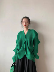 HEYFANCYSTYLE Textured Elegance Knit Cardigan