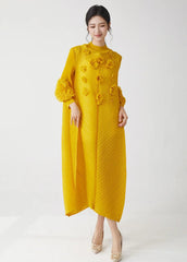 Luxe Pleated Dress with Sleeves