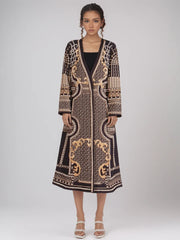 Hand-Embroidered Pearl Long Coat