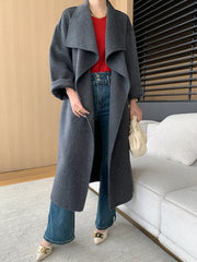 Luxury Wool-Blend Open Coat