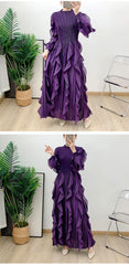 Truly Plissé Ruffle Dress
