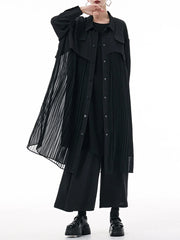 Women's Pleated Flutter Midi Shirt Dress