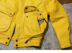 Men's Faux Leather Bomber Jacket