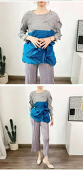 Luxury Pleated Geometric Top