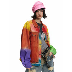 Women's Vibrant Multi-Colored Denim Jacket