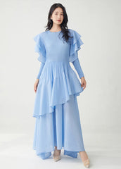 Luxury Pleats Ruffle Formal Dress