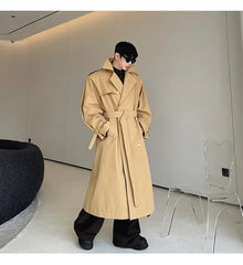 Men's Shoulder Padded Oversized Trench Coat | Luxury Streetwear