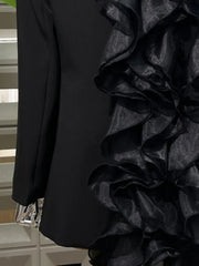 Luxury Ruffled Asymmetric Blazer