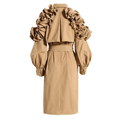 Luxury Ruffle Trench Coat