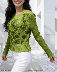Luxury Crinkle Pleated Top