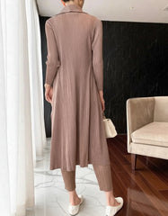 Plissé Longline Duster Cardigan