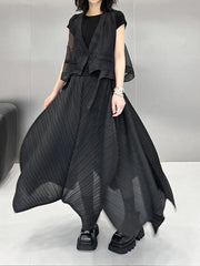 Luxury Pleats Asymmetric Skirt