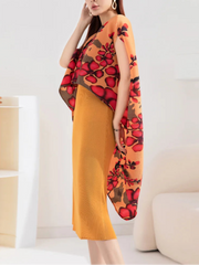 2-Piece Pleated Dress & Shawl
