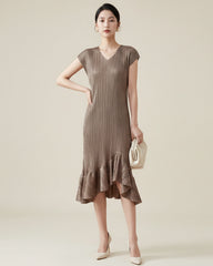 Luxury Sculptural Pleated Dress