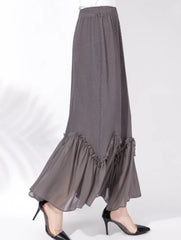 Luxury Ruffle-Hem Plisse Skirt