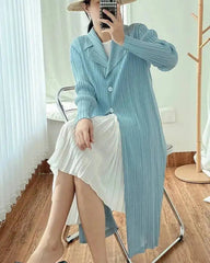 Tailored Plisse Duster Coat