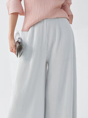 Luxury Plisse Wide-Leg Trousers