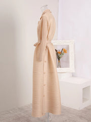 Truly Pleated Stretchy Long Coat