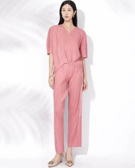 Pleated Twist Pants Set