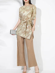 Couture Pleated Plissé Top & Pants