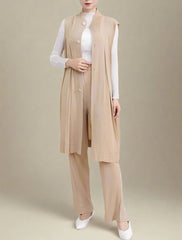 Truly Pleated Longline Vest & Trousers