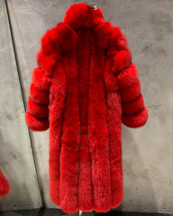 Luxury Fox Fur Full-Length Coat
