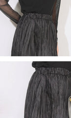 Luxury Metallic Pleats Skirt