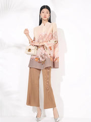 Couture Pleated Plissé Blouse & Pants