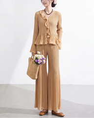 Luxury Plisse Palazzo Trousers Set