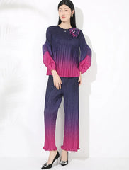 Truly Pleated Ombre Pant Set
