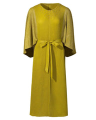 Plissé Batwing Sleeves Dress